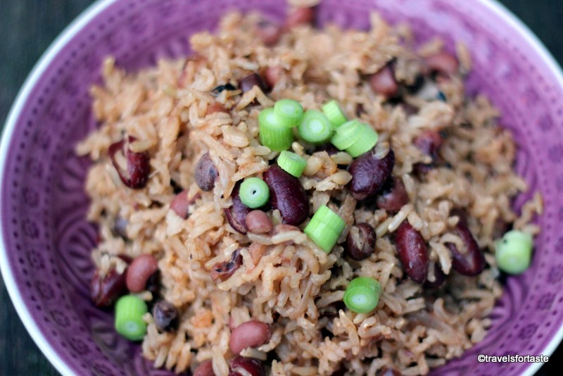 Caribbean brown rice with peas and beans